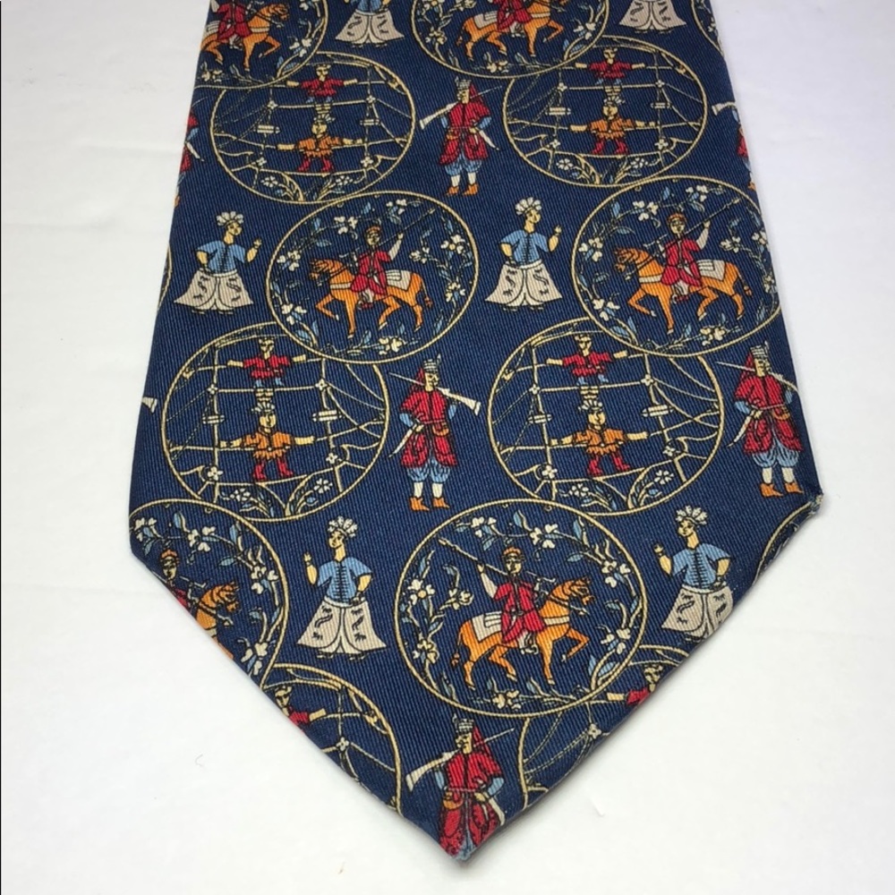Salvatore Ferragamo Silk Renaissance Print Tie